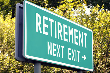 Retirement - next exit sign
