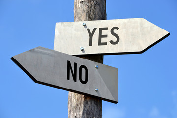 Yes and no signpost