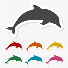 Multicolored paper stickers - Dolphins