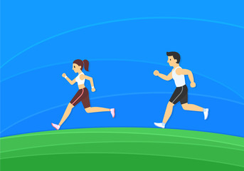 cartoon running, vector