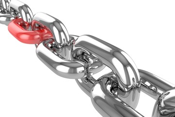 3d render stainless steel chain