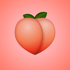  Heart-shaped peach, whole fruit