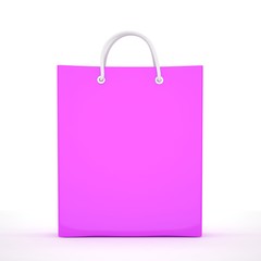 Paper Shopping Bag isolated on white background. 3d rendering.