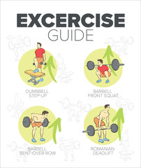 Fototapeta na wymiar Guide of how to exercise well