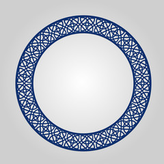 Abstract circle frame with swirls, vector ornament, vintage frame. May be used for lasercutting. 