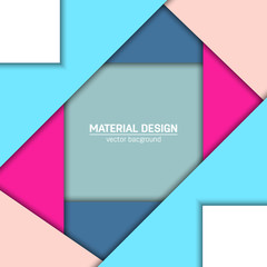 Fototapeta premium Vector material design background. Abstract creative concept layout template. For web and mobile app, paper art illustration design. style blank, poster, booklet. Motion wallpaper element. Flat ui