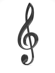 Obraz premium treble clefon white. 3d rendering.