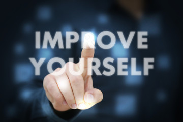 Businessman touching Improve Yourself