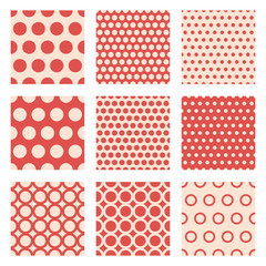 seamless patterns, polka dots set