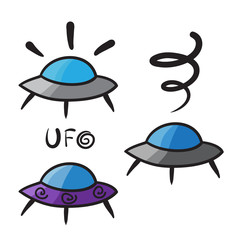 UFO icons set vector line symbols..