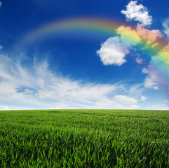 Rainbow on landscape