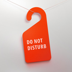 Do not disturb tag. Red color.