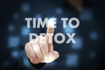 Businessman touching Time To Detox