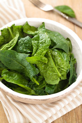 Fresh spinach leaves.