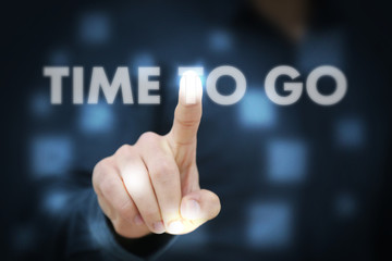 Businessman touching Time To Go