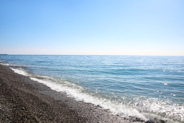 View of the beach in the Gagra, Abkhazia