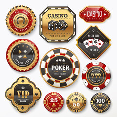 Fototapeta na wymiar casino club labels collection