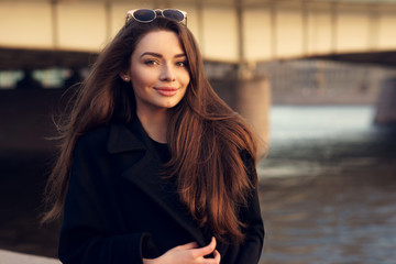 outdoor portrait of pretty woman