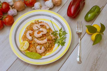 arroz con langostinos