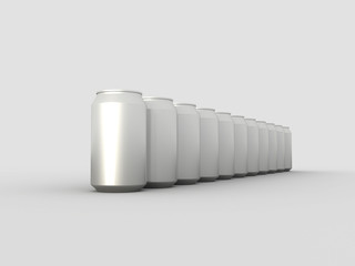 Blank Aluminum drink can. 3D illustration
