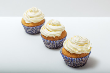 Cupcakes with yellow cream