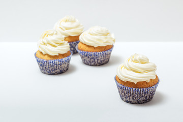 Cupcakes with yellow cream