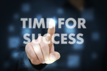 Businessman touching Time For Success