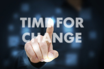 Businessman touching Time For Change