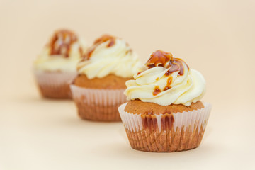 Cupcakes with yellow cream