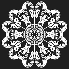 Damask pattern with oriental elements. Abstract traditional ornament