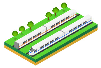 Fast Train. Vector isometric illustration of a Fast Train.