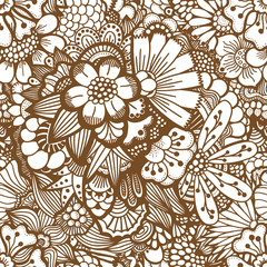 Hand drawn floral wallpaper