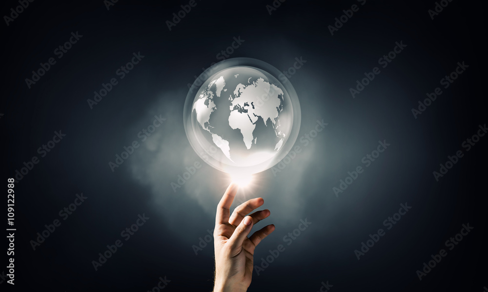 Wall mural global interaction concept