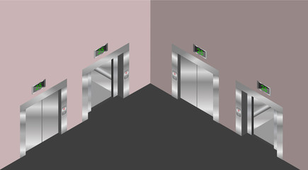 elevator isometric design set