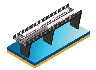 Fast Train. Vector isometric illustration of a Fast Train.