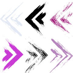 Cute vector geometric seamless pattern. Brush strokes, arrows. Hand drawn grunge texture. Abstract forms. Endless texture can be used for printing onto fabric or paper