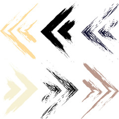 Cute vector geometric seamless pattern. Brush strokes, arrows. Hand drawn grunge texture. Abstract forms. Endless texture can be used for printing onto fabric or paper