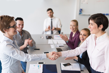 Fototapeta premium business womans handshake