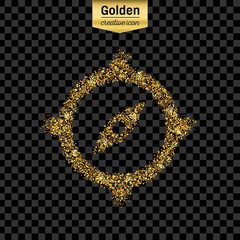 Gold glitter vector icon