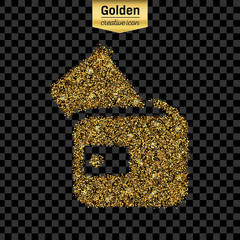Gold glitter vector icon