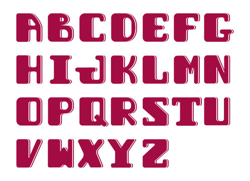 Bold alphabet of capital Latin letters sans serif. Vector set of letters for design.