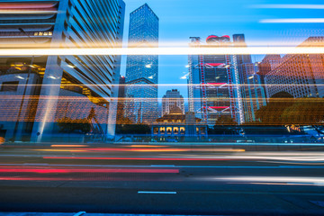 light trails at street,colour image.