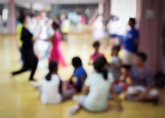 Blurred of children in dancing class