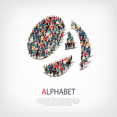 alphabet people sign 3d