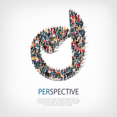 perspective people sign 3d