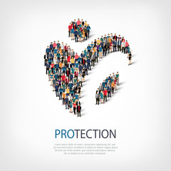 protection people sign 3d