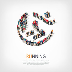 running people sign 3d