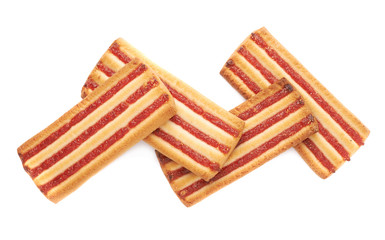 Pile of cookies isolated over the white background