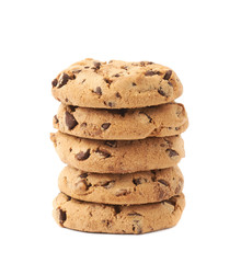 Stack of cookies isolated over the white background
