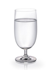 Glass of water on white